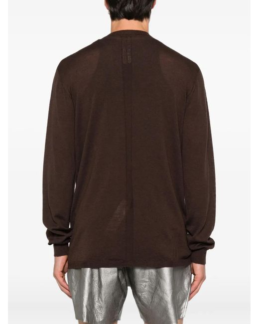 Rick Owens Wollen Trui Met Ronde Hals in het Brown voor heren