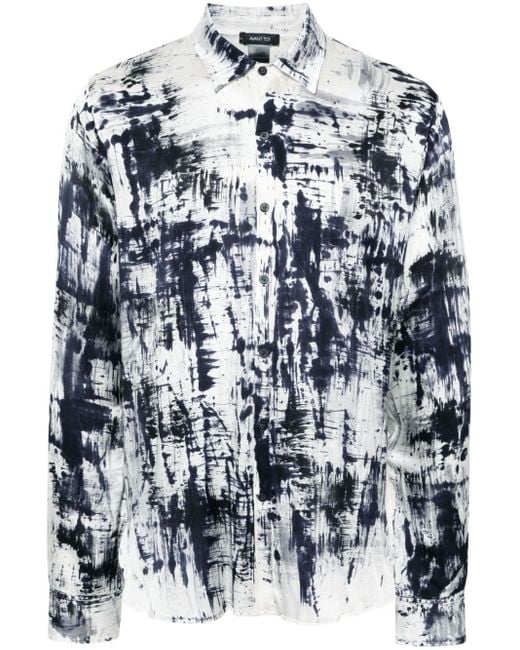 Avant Toi White Abstract-print Shirt for men