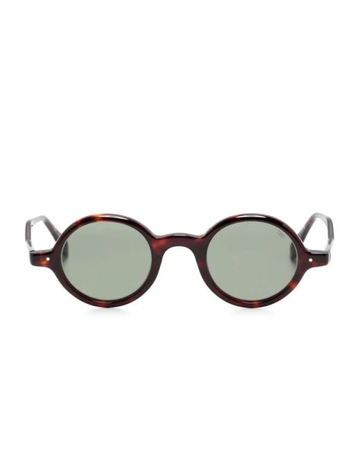 Eyevan 7285 Brown Round-Frame Sunglasses