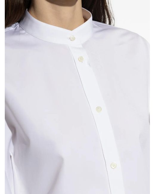 Camisa Con Botones Sin Cuello Givenchy de color White