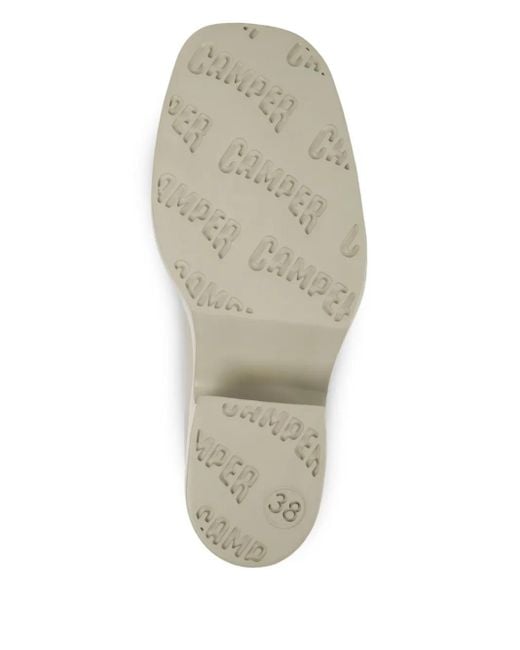 Camper White Billie Buckle-Strap Platform Pumps