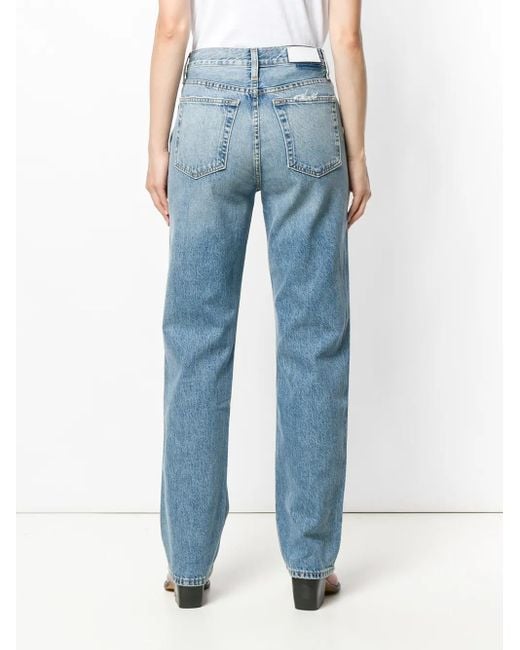 Re/done Blue Straight Leg Jeans