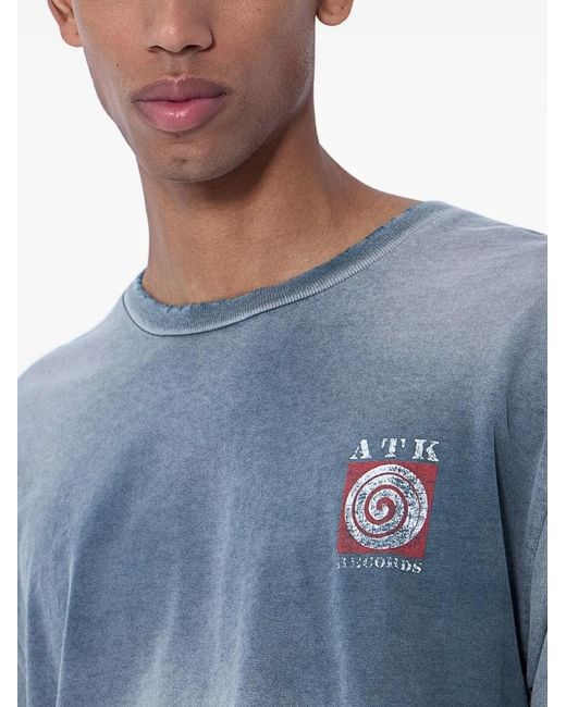 GALLERY DEPT. Blue Crew-Neck Distressed T-Shirt for men