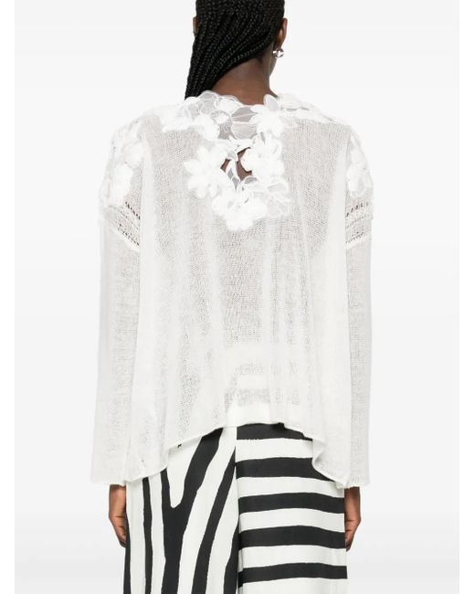 Ermanno Scervino Trui Met Bloemenkant in het White
