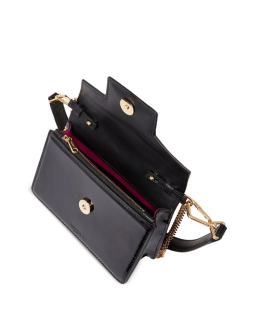 Lancel Black Leather Mini Flap Bag