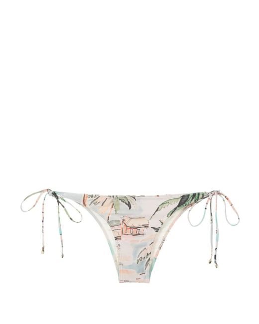 Lenny Niemeyer White Graphic-Print Bikini Bottoms