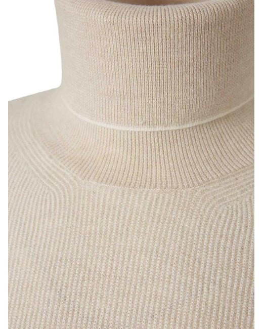 Brioni White Ribbed Sweater for men