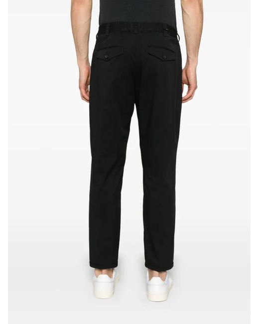 PT Torino Black Elasticated-Waistband Trousers for men