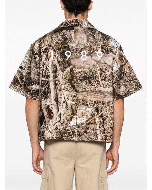 1989 STUDIO Natural Camouflage Graphic-print Short-sleeve Shirt for men