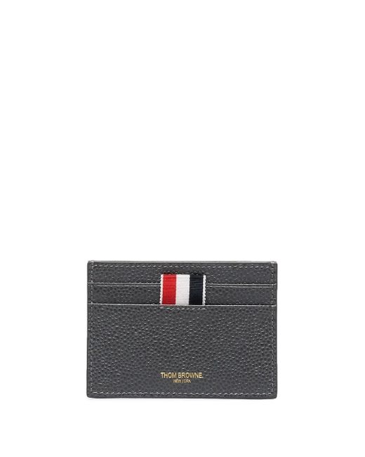 Thom Browne Black Pebble-Grain Single Card Holder