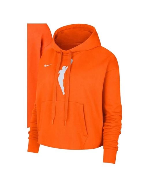 Nike Orange Team 13 Courtside Wnba Cropped Hoodie
