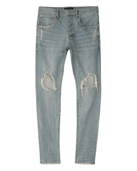 Jeans Affusolati Con Strappi di Purple Brand in Blue da Uomo