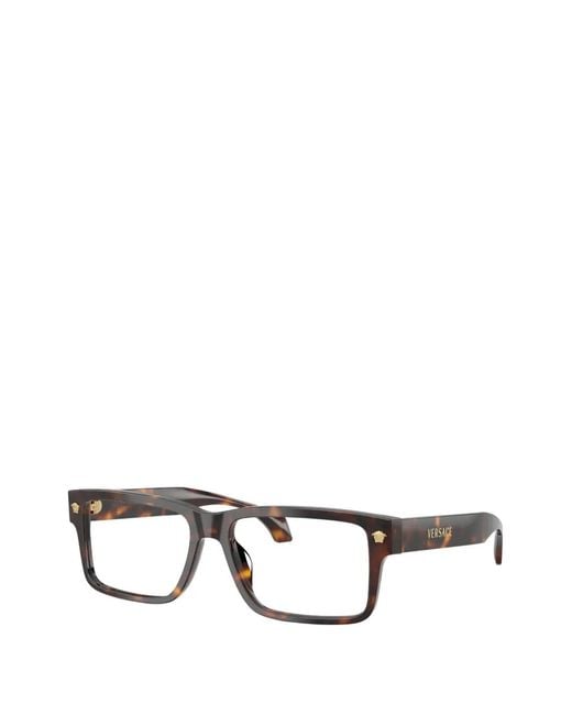 Versace Brown Square-Frame Logo Glasses for men
