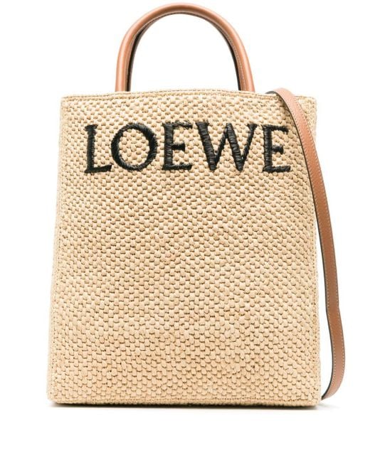 Loewe Standard A4 ラフィア ハンドバッグ Natural