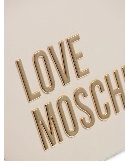 Moschino Natural Love Logo-Plaque Saddle Bag