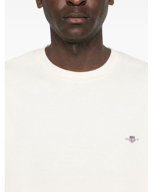 Sweat À Patch Logo Gant pour homme en coloris White
