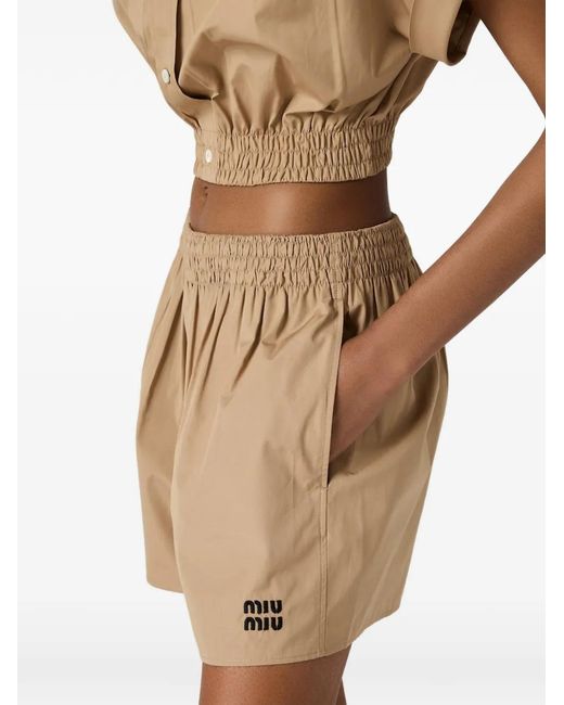 Miu Miu Natural Cotton Shorts