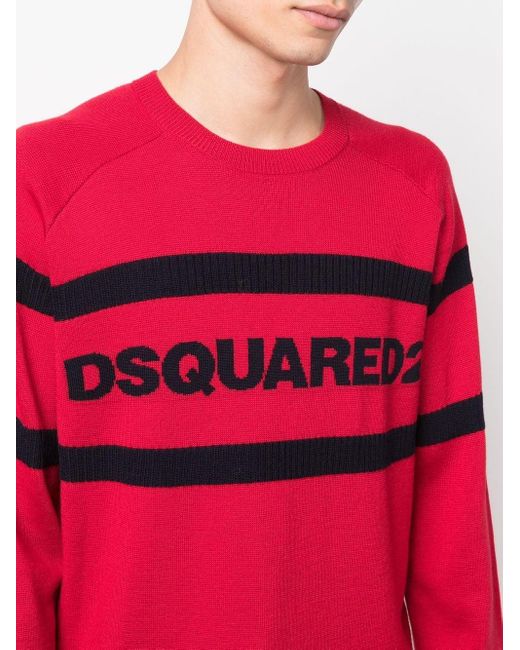 メンズ DSquared² ディースクエアード ロゴ セーター ピンク | Lyst