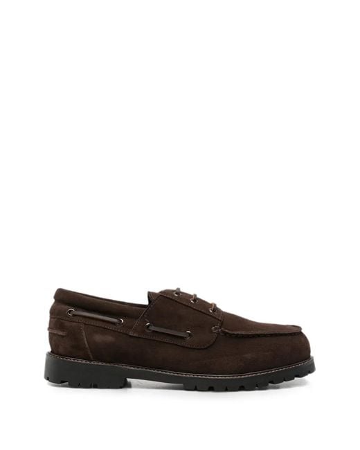 Studio Nicholson Brown Suede Lace-Up Boat Shoes for men