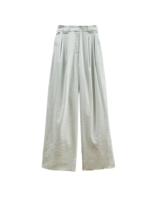 Rejina Pyo White Freya Pleated Trousers