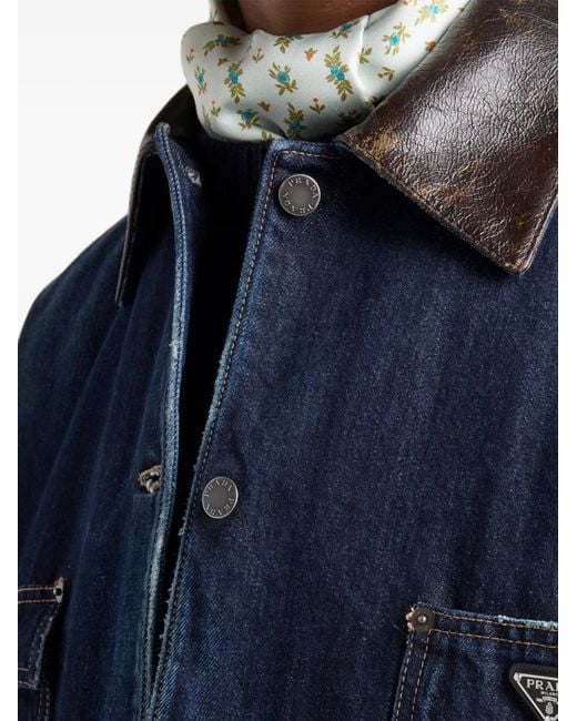 Prada Denim Trucker Jack in het Blue