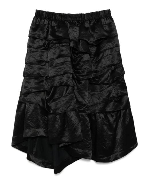 COMME DES GARÇON BLACK Black Gerüschter Acetate Rock