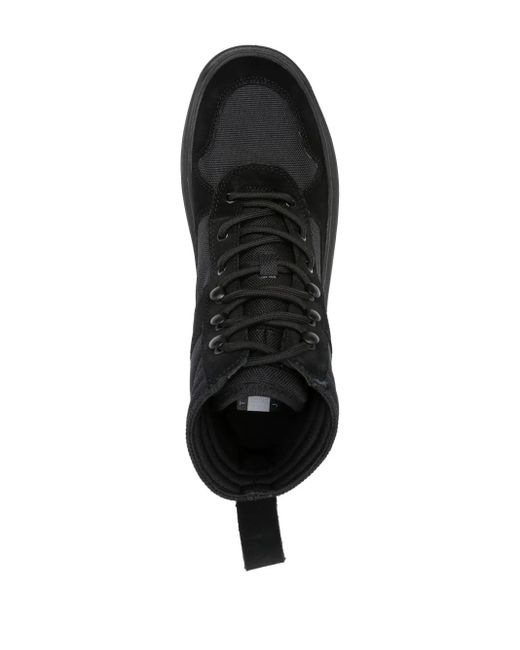 Tommy Hilfiger Black Panelled Lace-Up Boots for men