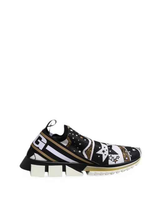 Dolce & Gabbana Black Sorrento Star-Print Sneakers for men