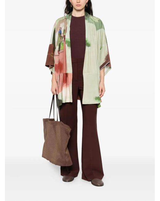Yavi Green Graphic-Print Jacket
