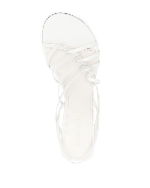 Lanvin White Sequence 70mm Leather Sandals