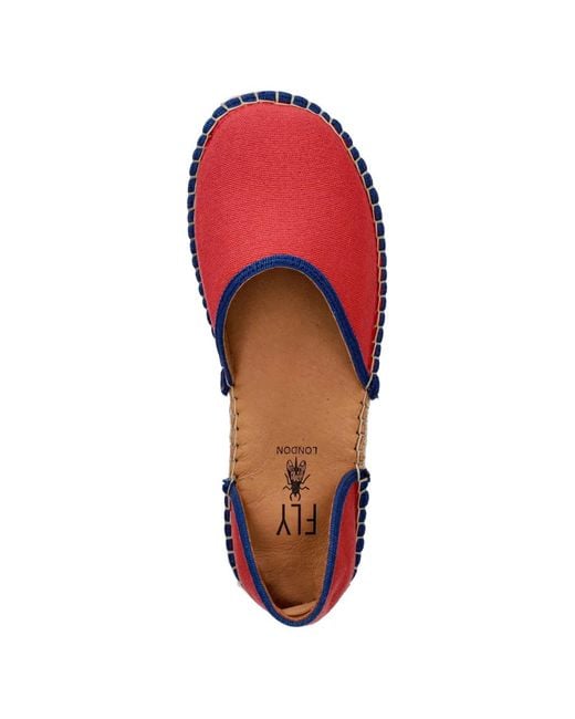 Fly London Red Braided Trim Espadrilles