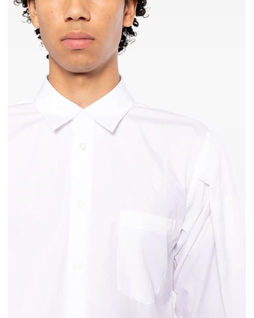 COMME DES GARÇON BLACK White Chest-Pocket Shirt