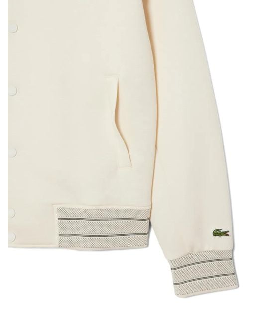 Lacoste White Veste Bomber À Détail De Logo for men