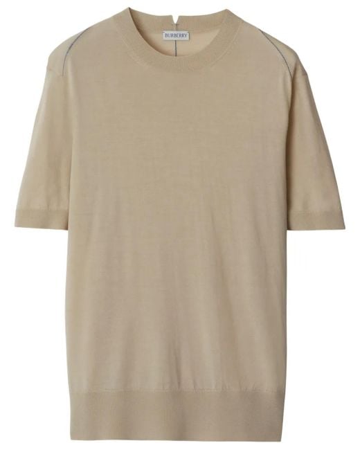 Burberry Natural Fine-Knit Wool Top