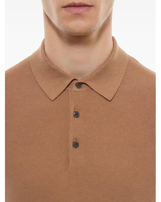 Fursac Brown Short-Sleeve Polo Shirt for men
