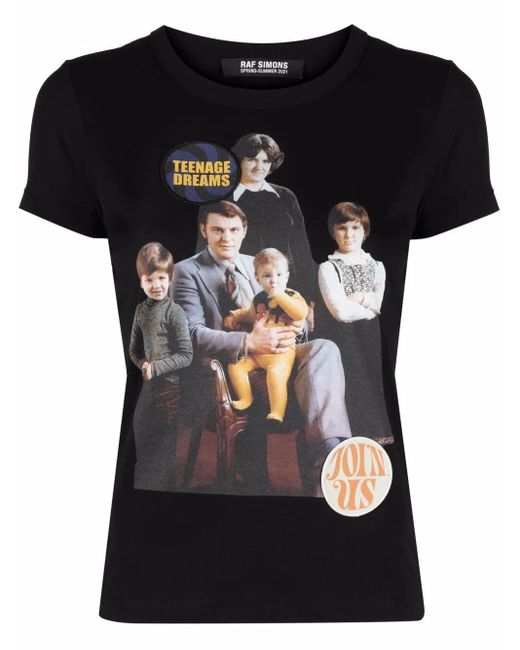 Raf Simons Black Family Portrait-Print T-Shirt
