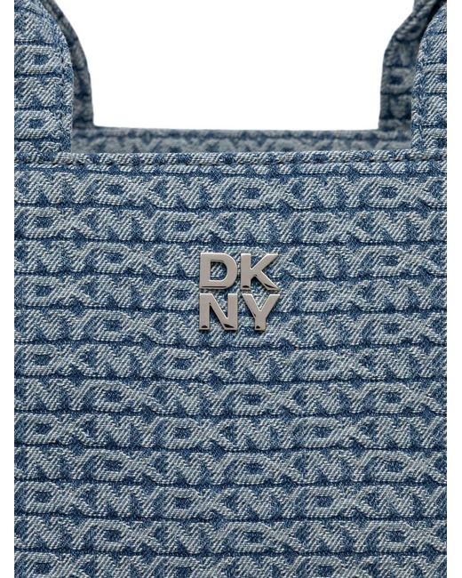 DKNY Blue Logo-Plaque Tote Bag