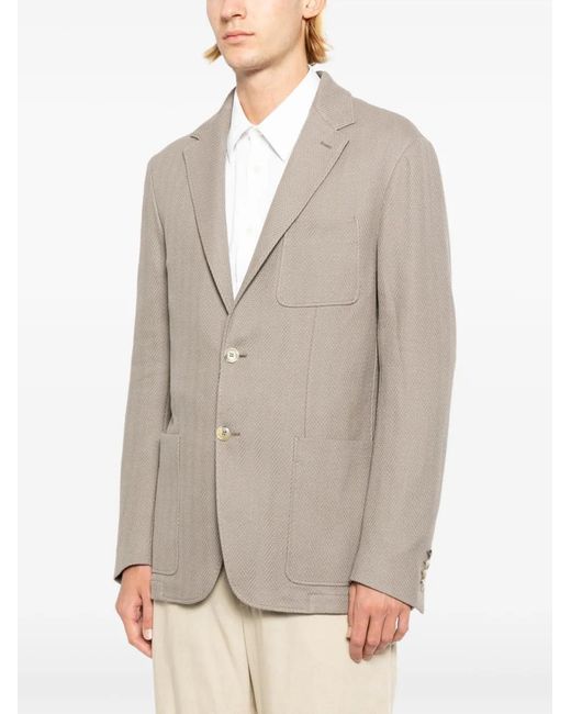 Canali Gray Herringbone Blazer for men