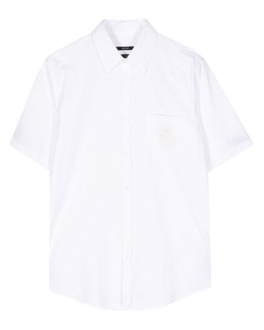 Gucci White Logo-embroidered Short-sleeve Shirt for men