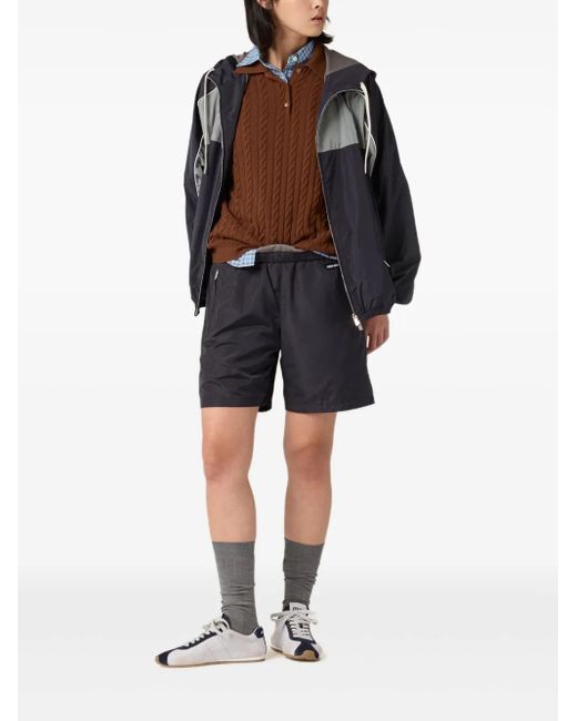 Miu Miu Black Wide-Leg Bermuda Shorts