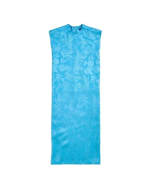 Balenciaga Blue Patterned Mini Dress