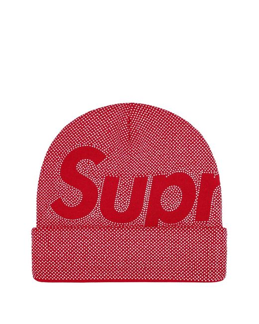 Supreme Red Logo-Detail Beanie for men