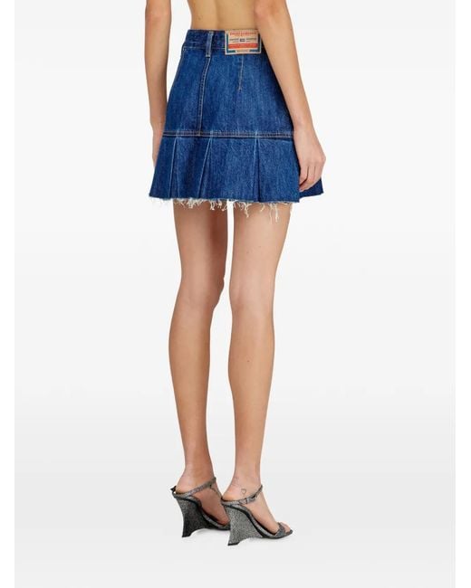 DIESEL Blue Pleated Miniskirt