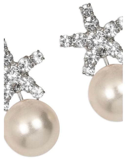 Jennifer Behr White Novella Crystal Pearl Earrings