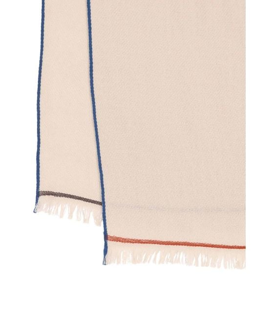 Loro Piana Natural Colored-Trim Frayed Scarf for men