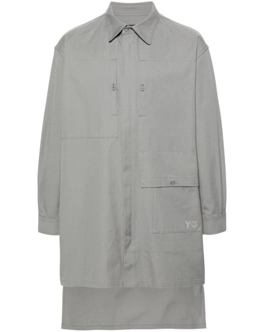Y-3 Gray Workwear Single-breasted Coat