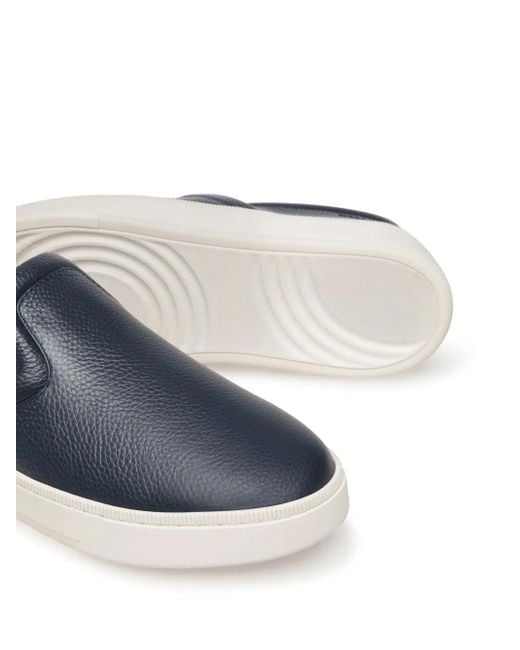 Bally Blue Slip-On Leather Sneakers for men