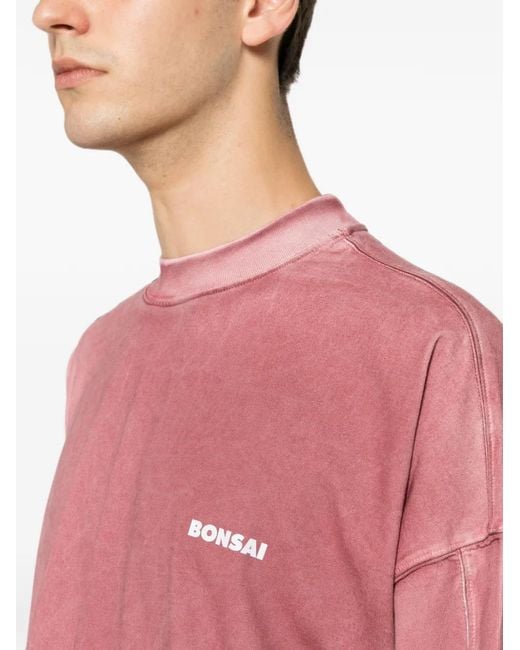 Bonsai Pink Logo-Print T-Shirt for men