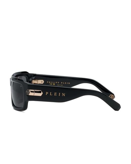 Philipp Plein Black Rectangle-Frame Sunglasses for men