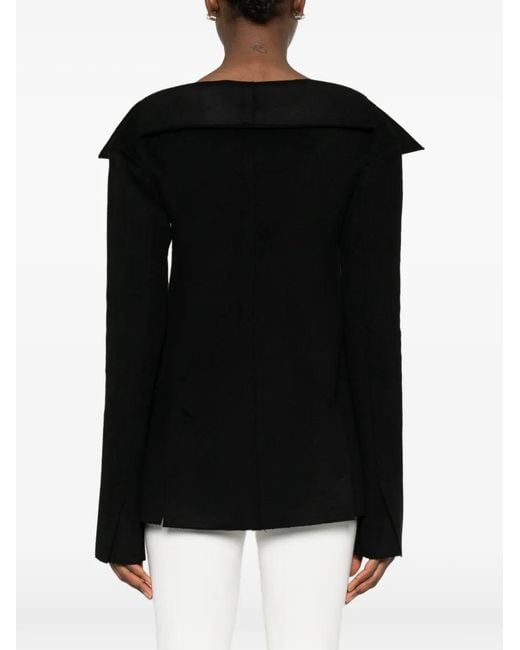Totême  Black Open Collar Jacket